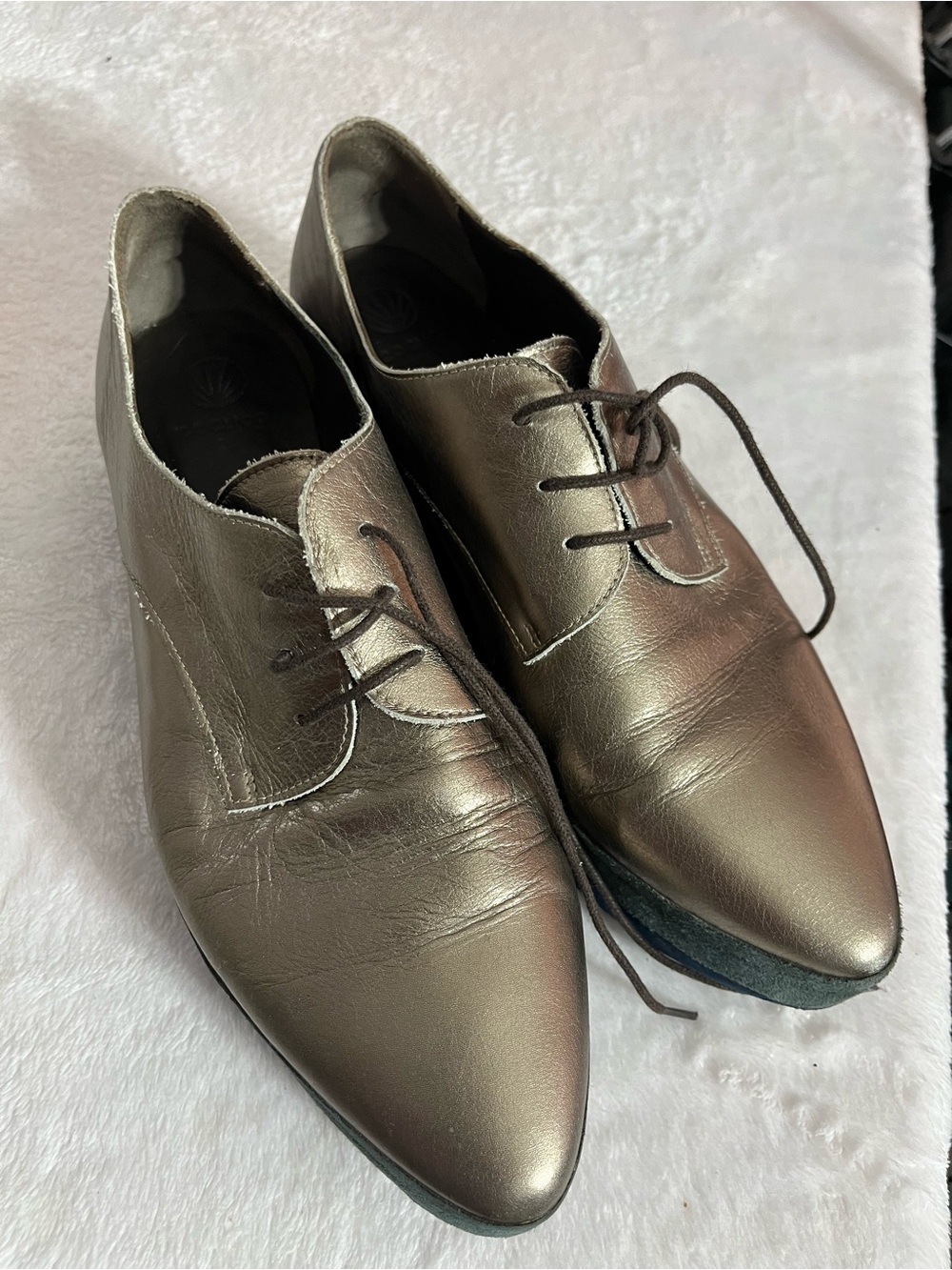 COCLICO Metallic Bronze Platform Oxfords Size 8.5 Spain